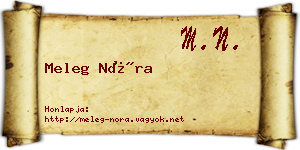 Meleg Nóra névjegykártya